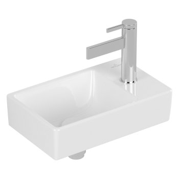 Раковина подвесная Villeroy & Boch Avento, прямоугольный, 36×22 см, отверстие под смеситель справа, белый